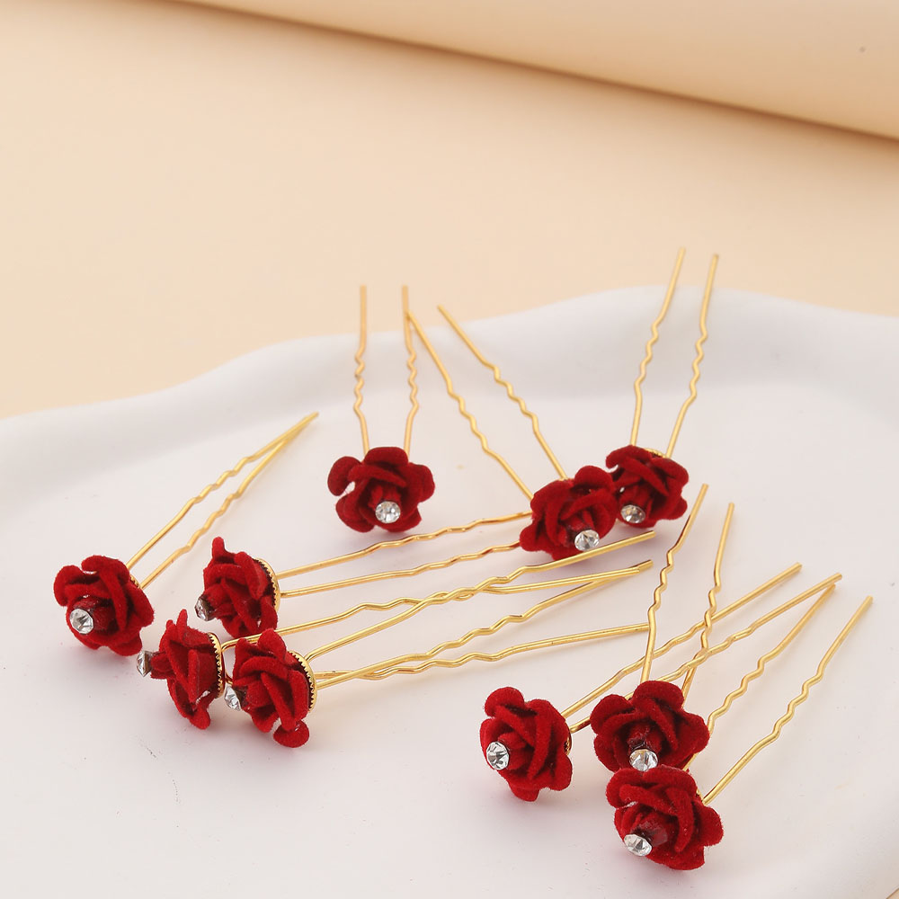 10Pcs Rose Hair Accessories We - Flower Supply ulasan dan harga
