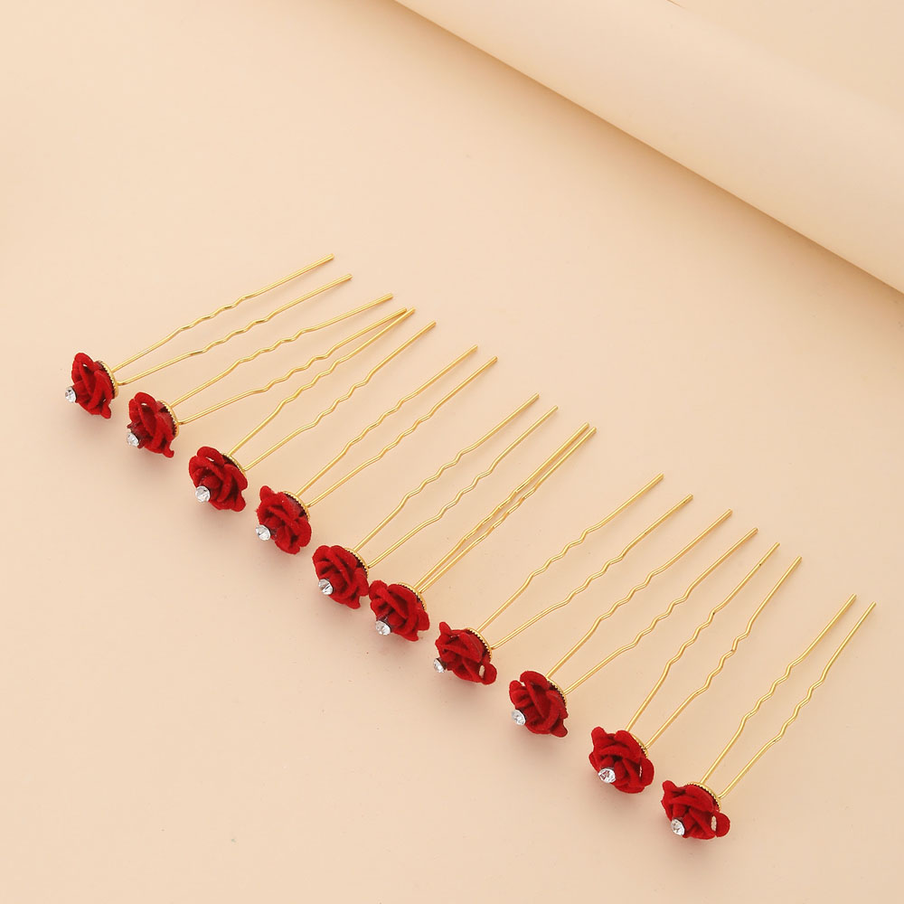 10Pcs Rose Hair Accessories We - Flower Supply ulasan dan harga