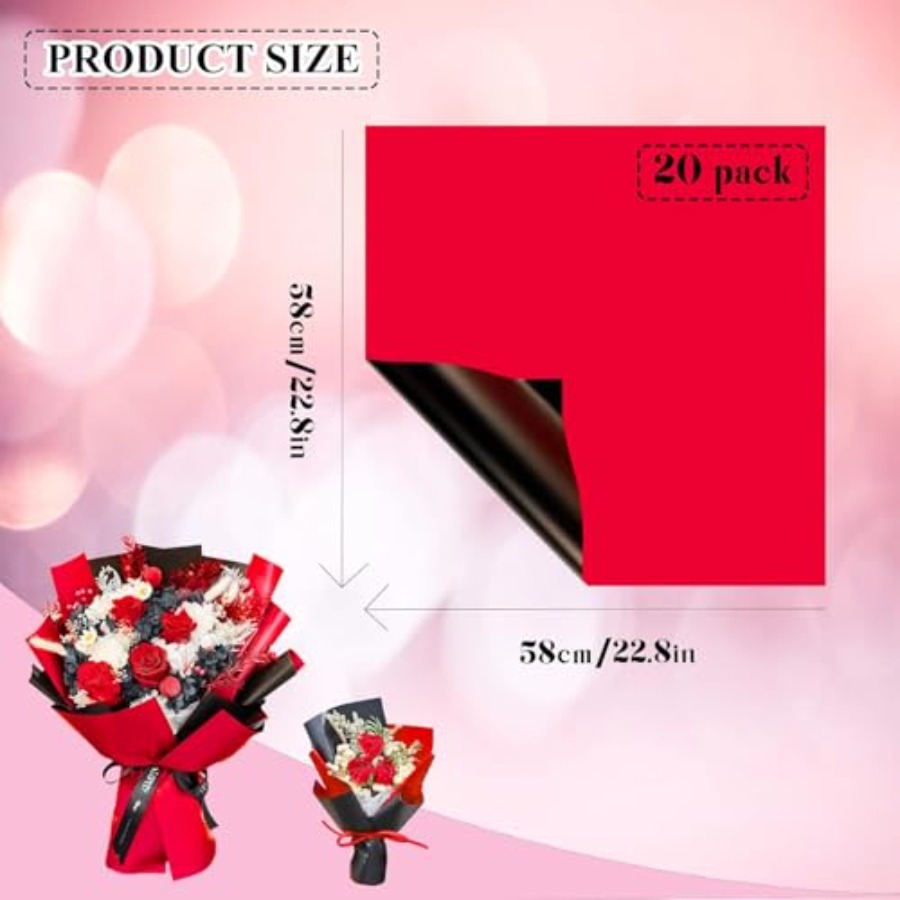 20 Sheets Flower Wrapping Pape - Flower Supply ulasan dan harga