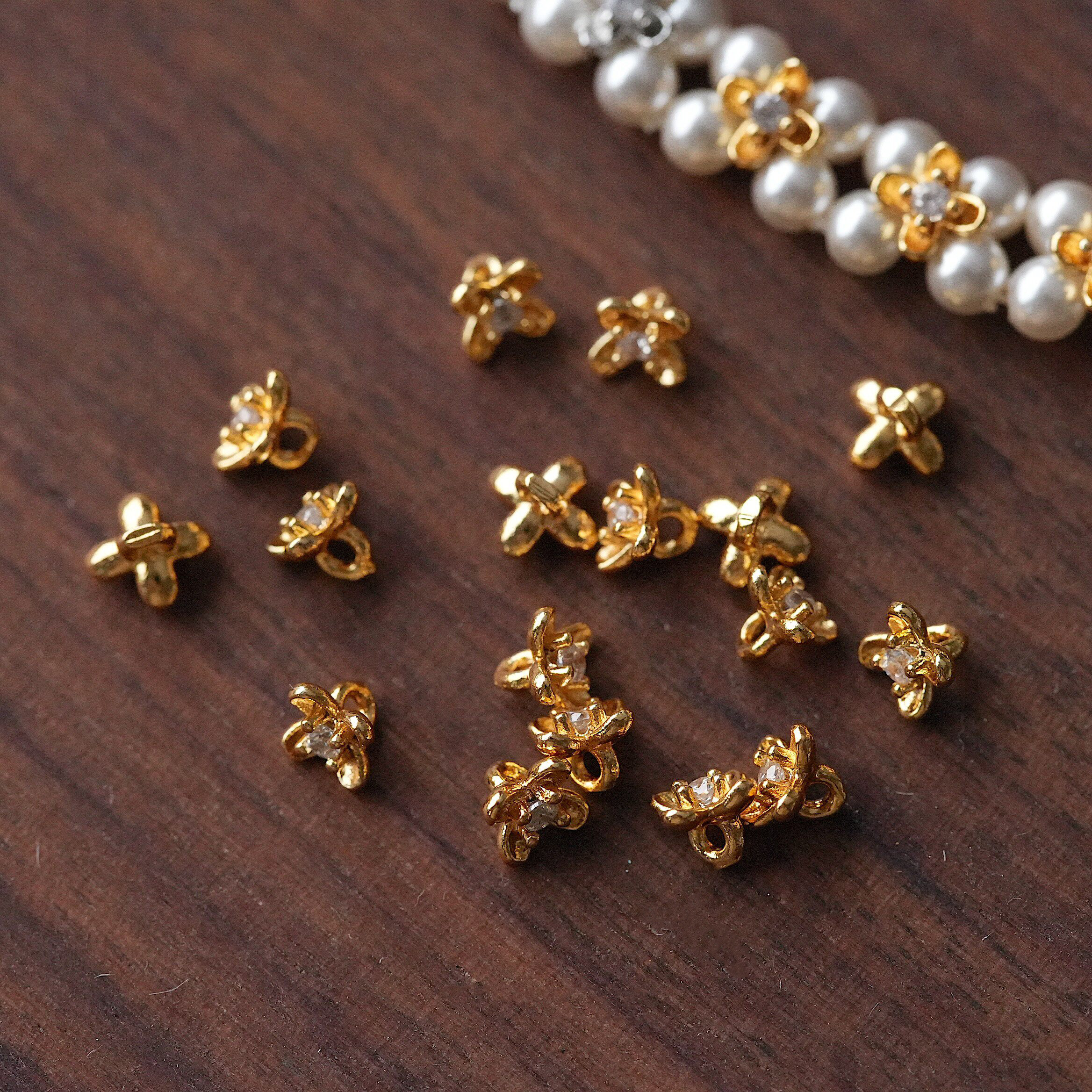 20PCS Gold Plated Brass Mini Z - Flower Supply ulasan dan harga
