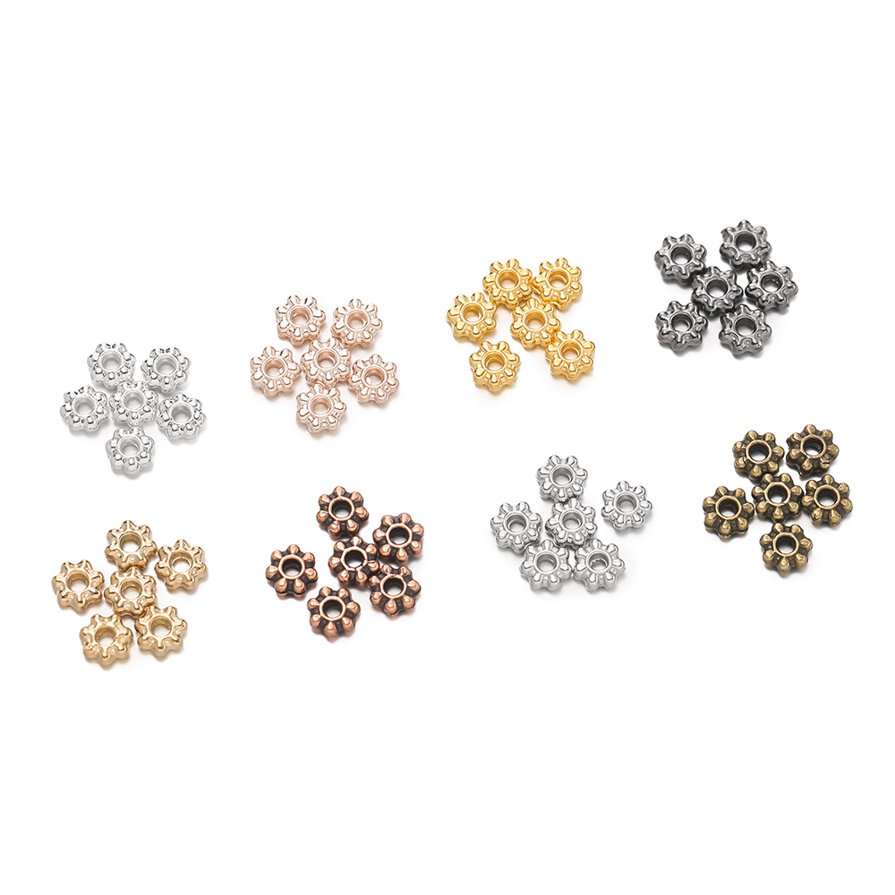 200Pcs 4/6mm Alloy Snowflake B - Flower Supply ulasan dan harga
