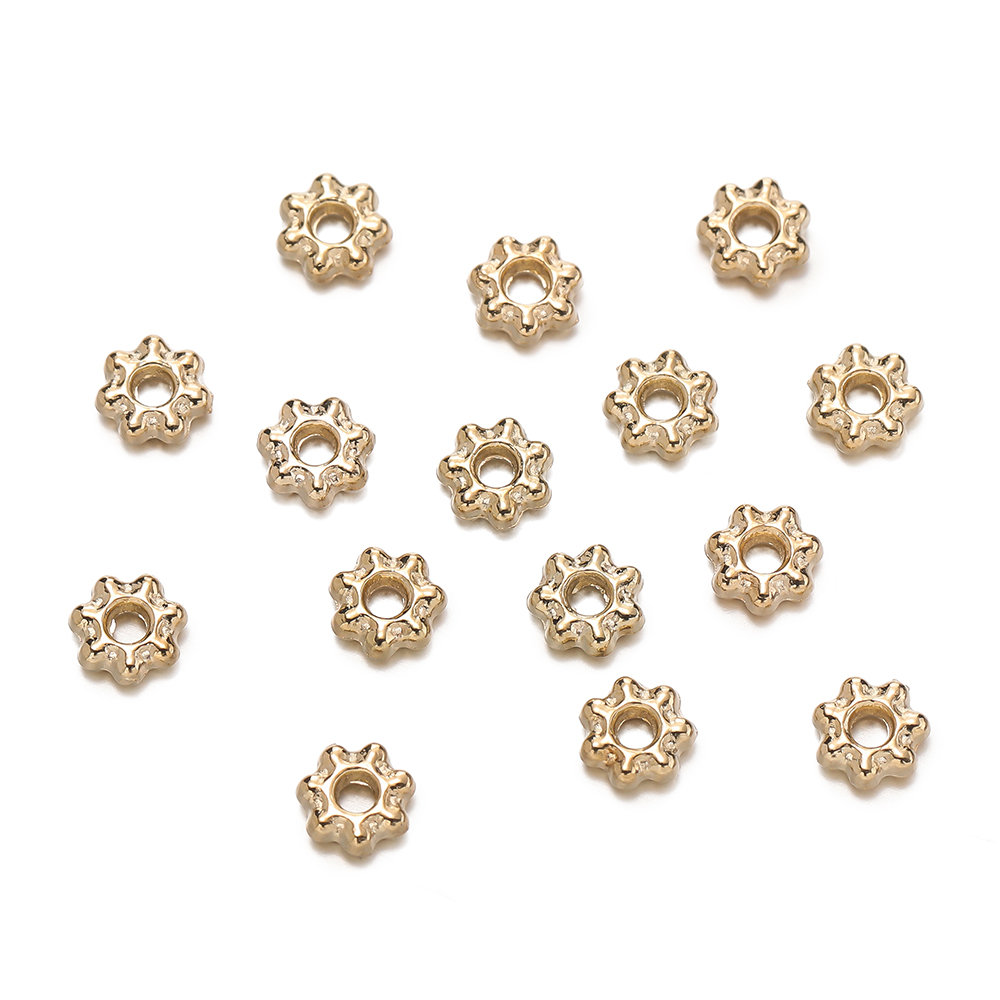 200Pcs 4/6mm Alloy Snowflake B - Flower Supply ulasan dan harga