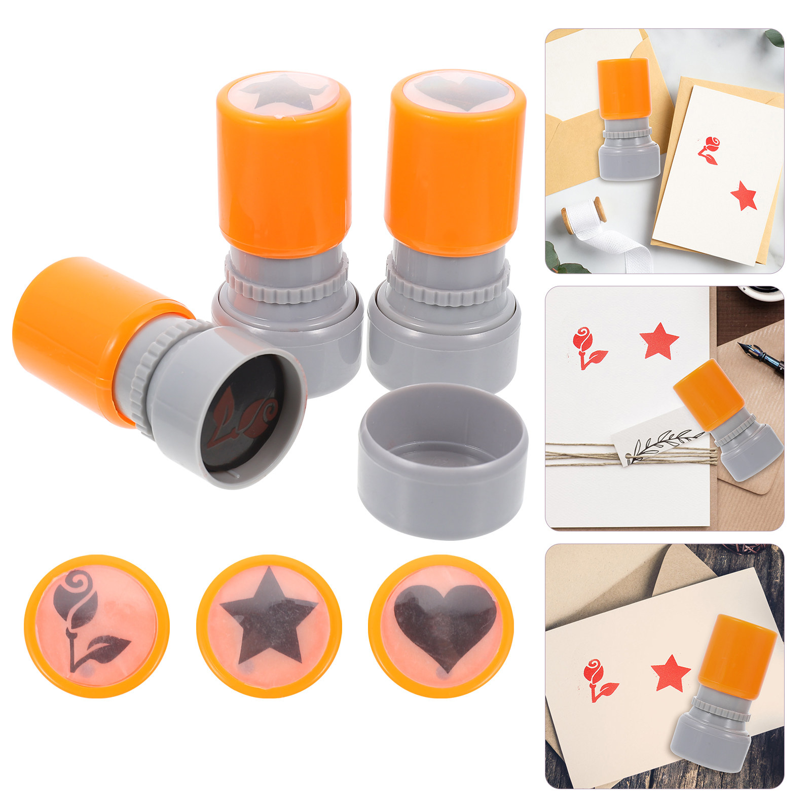 3Pcs Little Red Flower Stamps  - Flower Supply ulasan dan harga