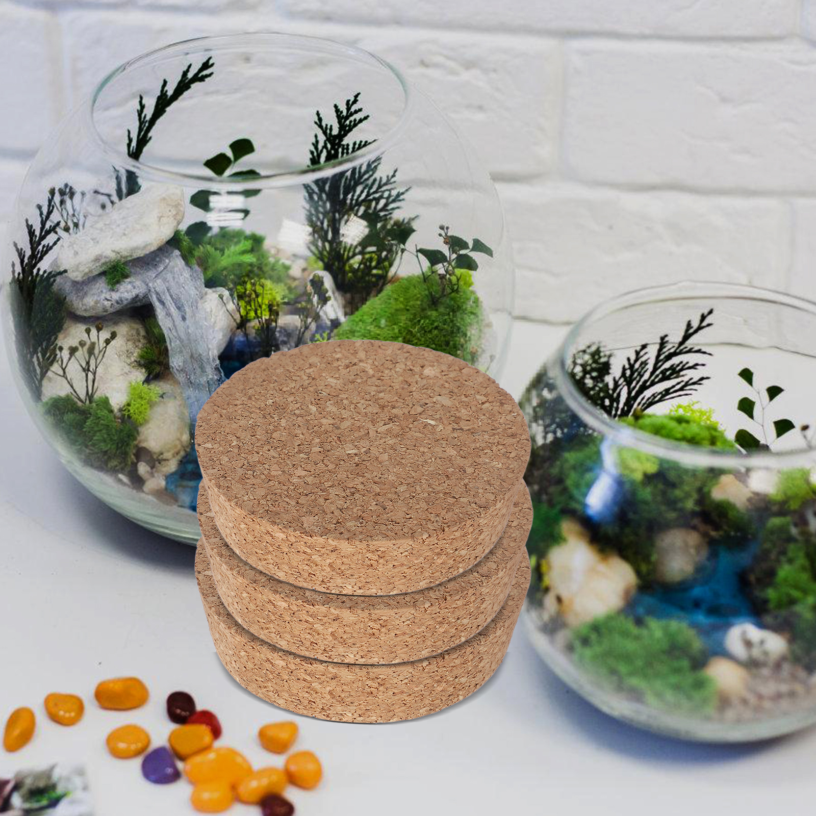 6 pcs Cork Lids For Glass Flow - Florist Supply Vases ulasan dan harga