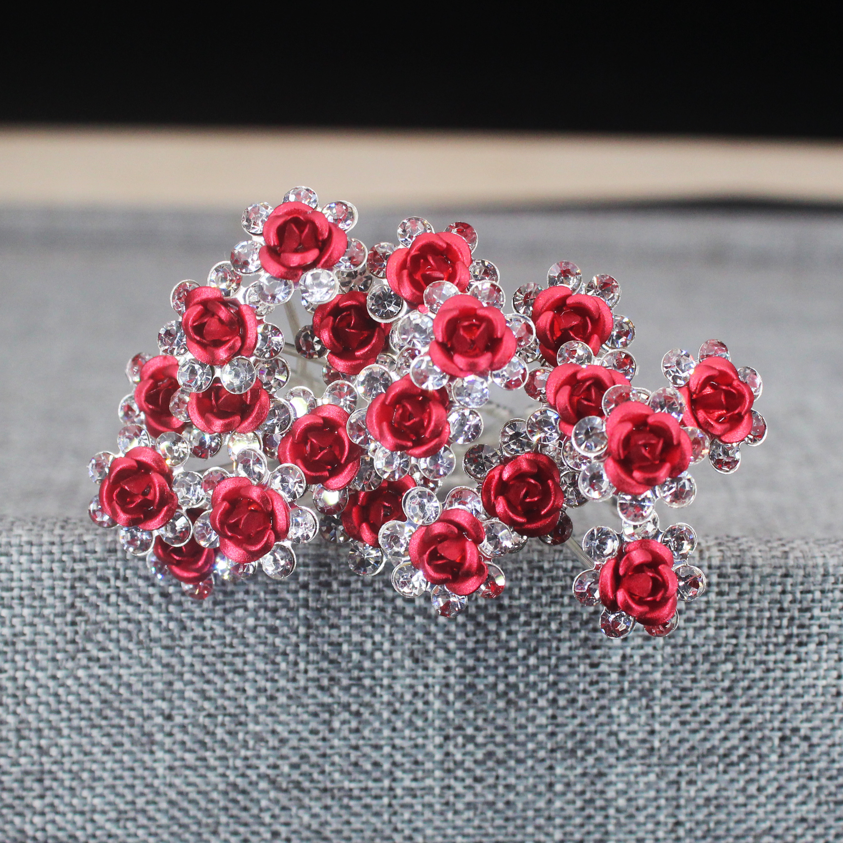 20PCS Rose Flower Rhinestone H - Flower Supply ulasan dan harga